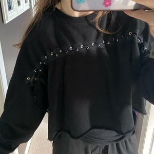 Black metal stitch sweatshirt